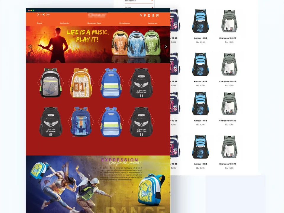 Building exclusive eCommerce portal for selling school bags for boys 1 eCommerce-portal-for-boys-bag-01