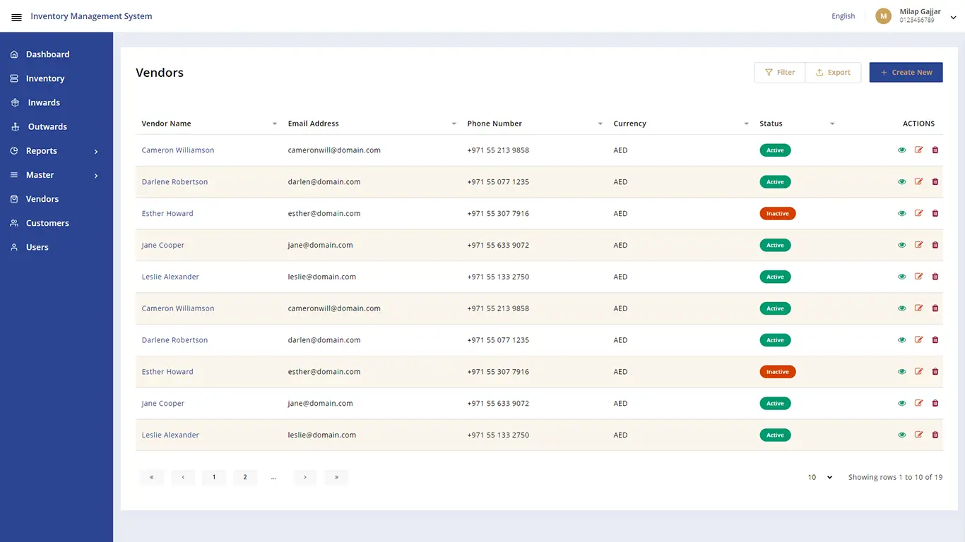 Vendors - Inventory Management 10 Vendors - Inventory Management