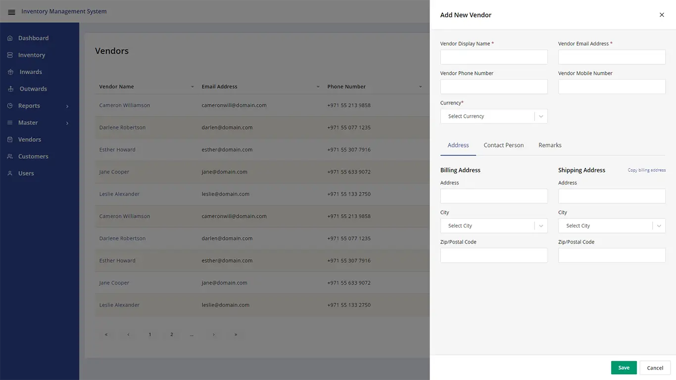 Add Vendor - Inventory Management 11 Add Vendor - Inventory Management