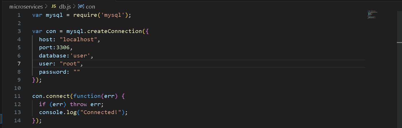 Creating database connection