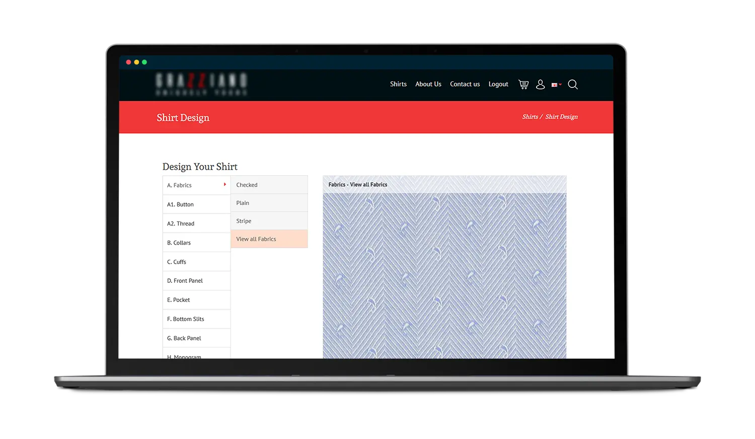 Web Store for a Custom Shirting 03