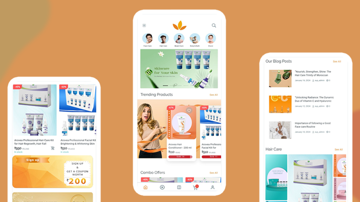 Built Full-Fldeged mCommerce App for a Cosmetic Brand in India. 1 case studie 2